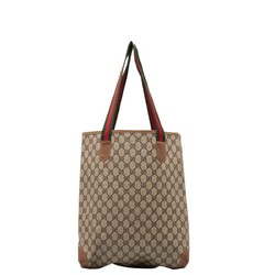 Gucci GG Plus Sherry Line Tote Bag Brown PVC Leather Women's GUCCI
