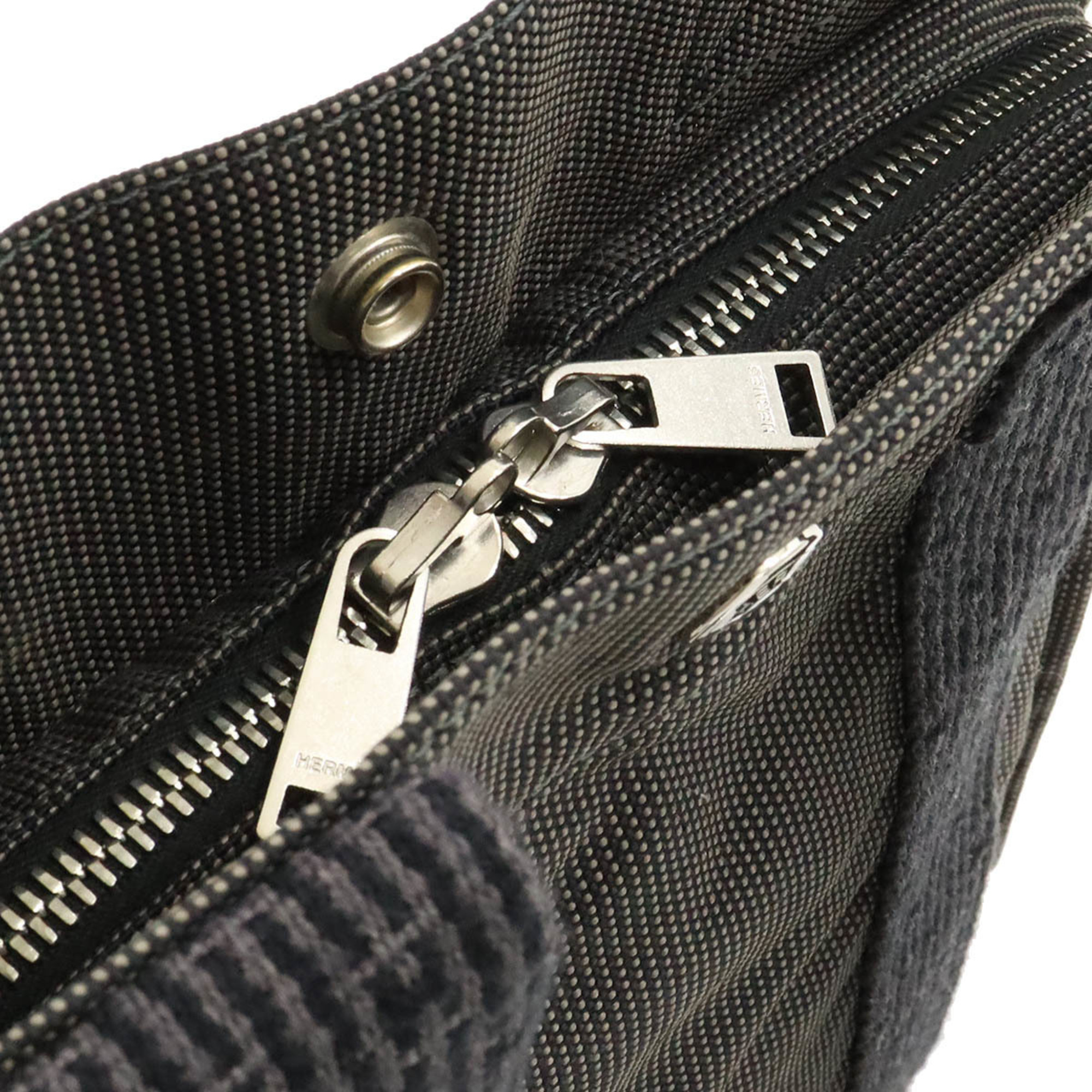 HERMES Hermes Air Line Sacado PM Rucksack Backpack Shoulder Bag Canvas Grey
