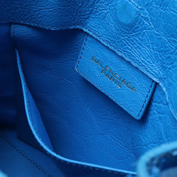 BALENCIAGA Paper Handbag Shoulder Bag Leather Blue 305572