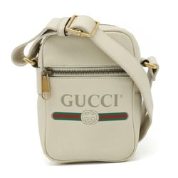 GUCCI Gucci Print Shoulder Bag Pochette Leather Ivory 574803