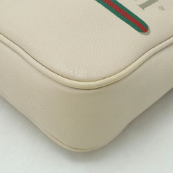 GUCCI Gucci Print Shoulder Bag Pochette Leather Ivory 574803