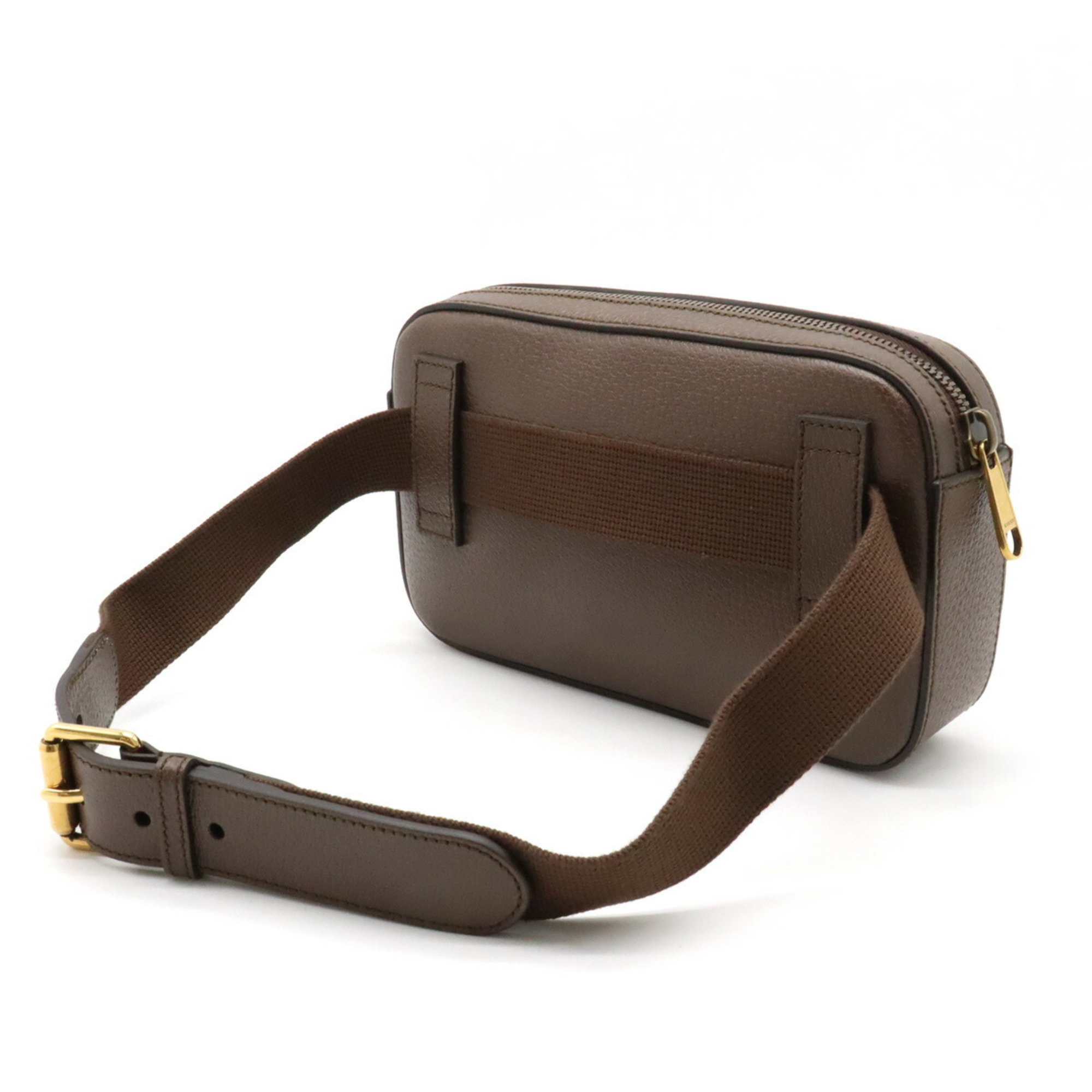 GUCCI 100th Anniversary Belt Bag, Waist Body Clutch, Leather, Dark Brown, 602695