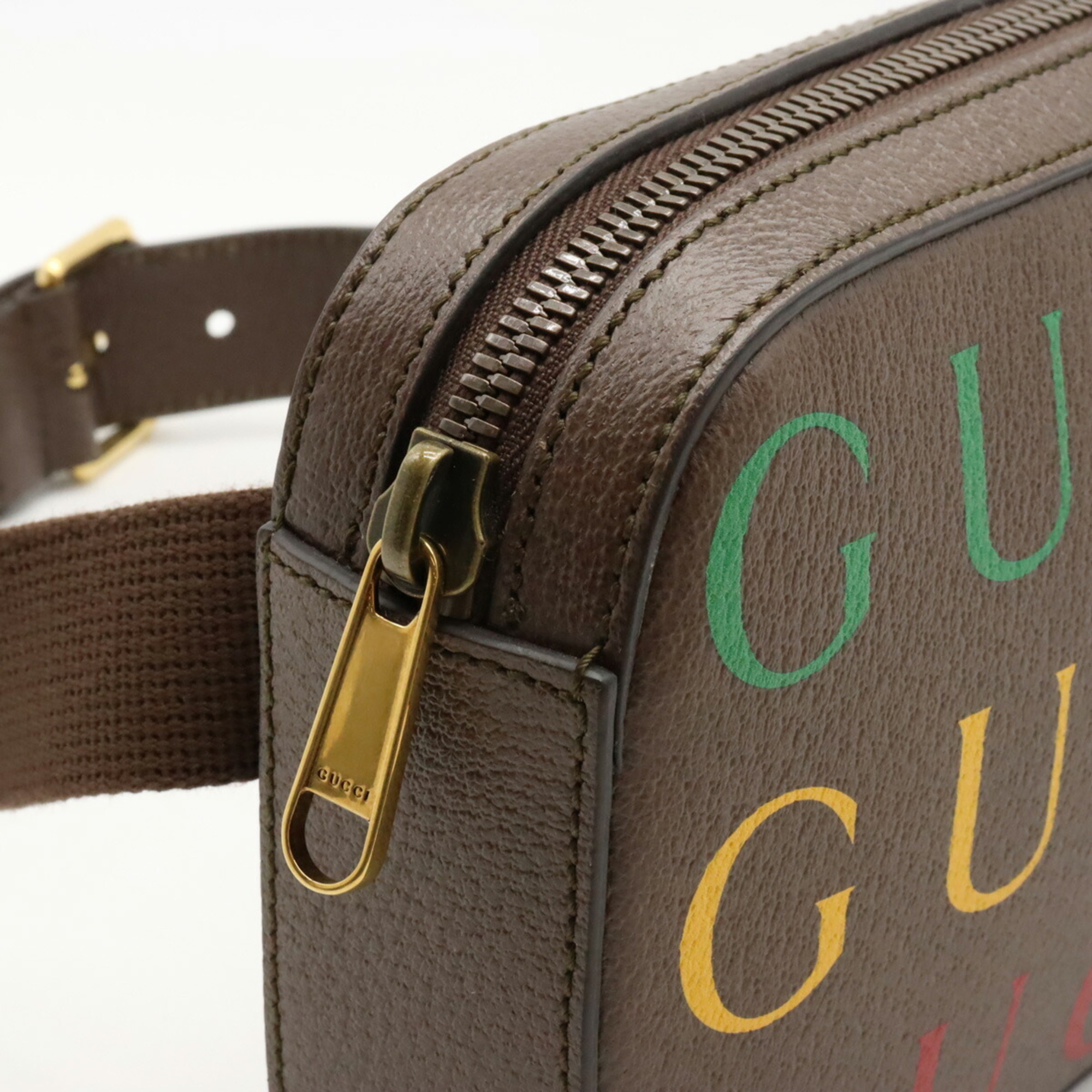 GUCCI 100th Anniversary Belt Bag, Waist Body Clutch, Leather, Dark Brown, 602695