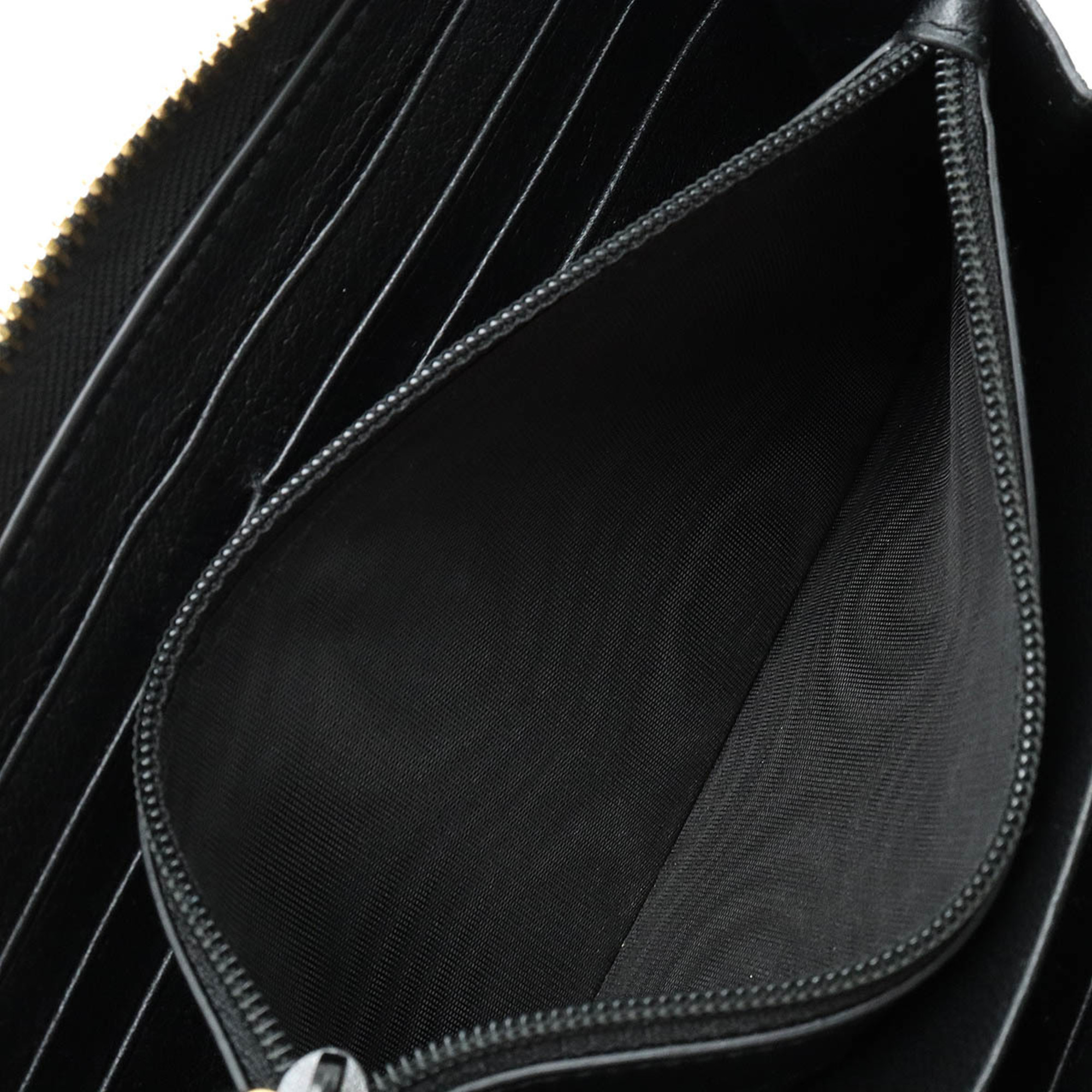 YVES SAINT LAURENT YSL Yves Saint Laurent Round Long Wallet Leather Black 352904