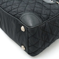 CHANEL Paris New York Line Matelasse Coco Mark Tote Bag Shoulder Nylon Leather Black A33100