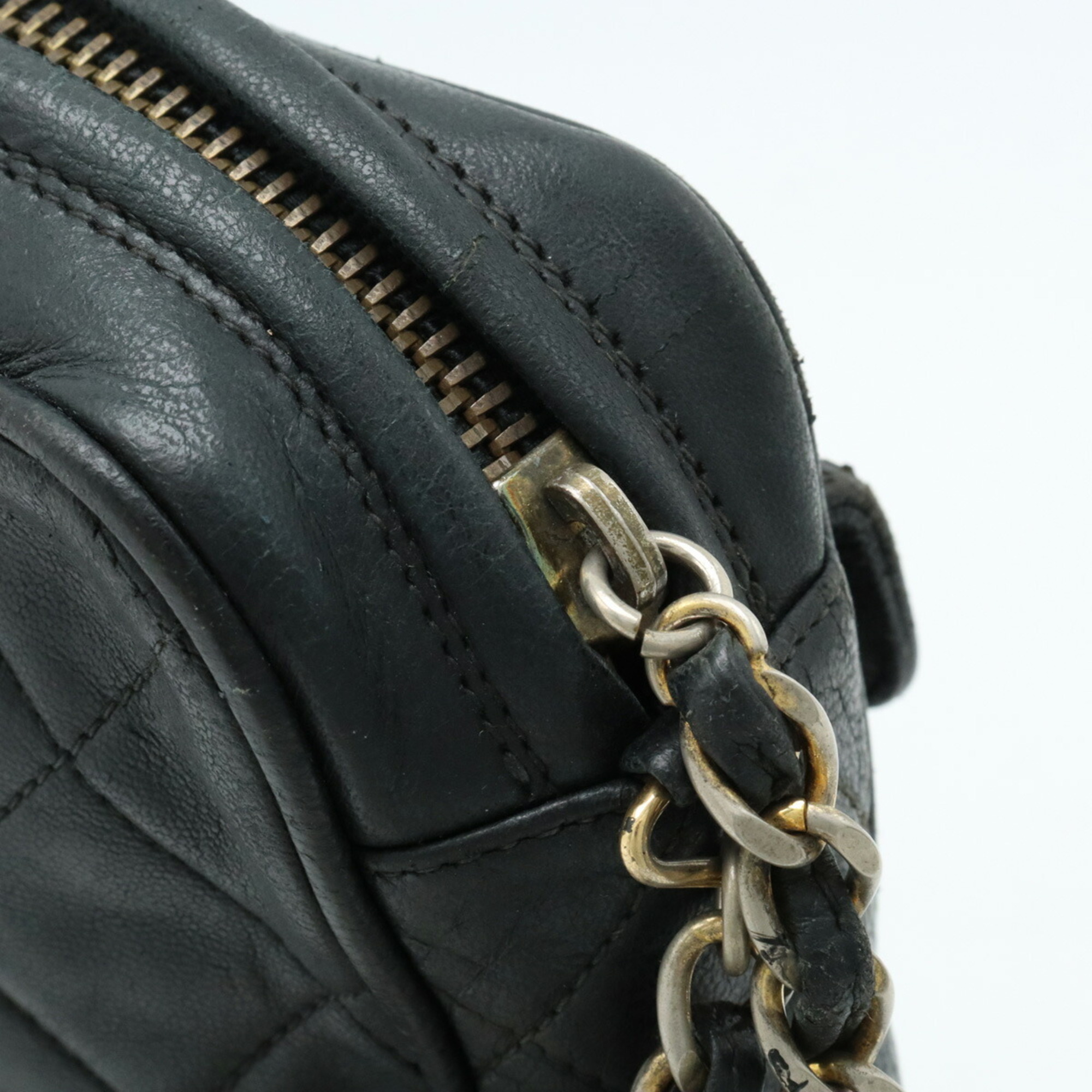 CHANEL Coco Mark Matelasse Chain Shoulder Bag Leather Black