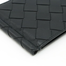 BOTTEGA VENETA Bottega Veneta Maxi Intrecciato Billfold with Money Clip Leather Black 592626