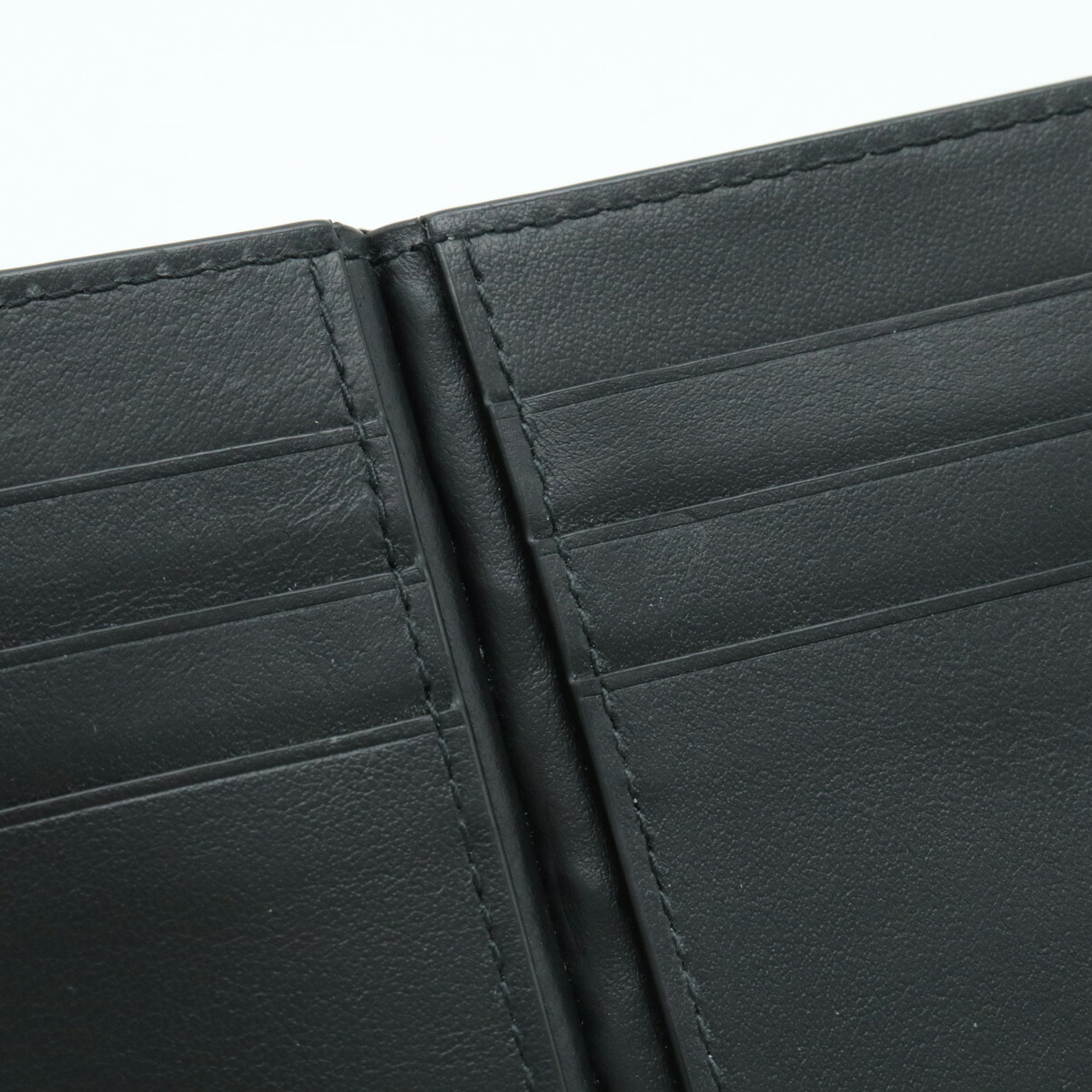 BOTTEGA VENETA Bottega Veneta Maxi Intrecciato Billfold with Money Clip Leather Black 592626