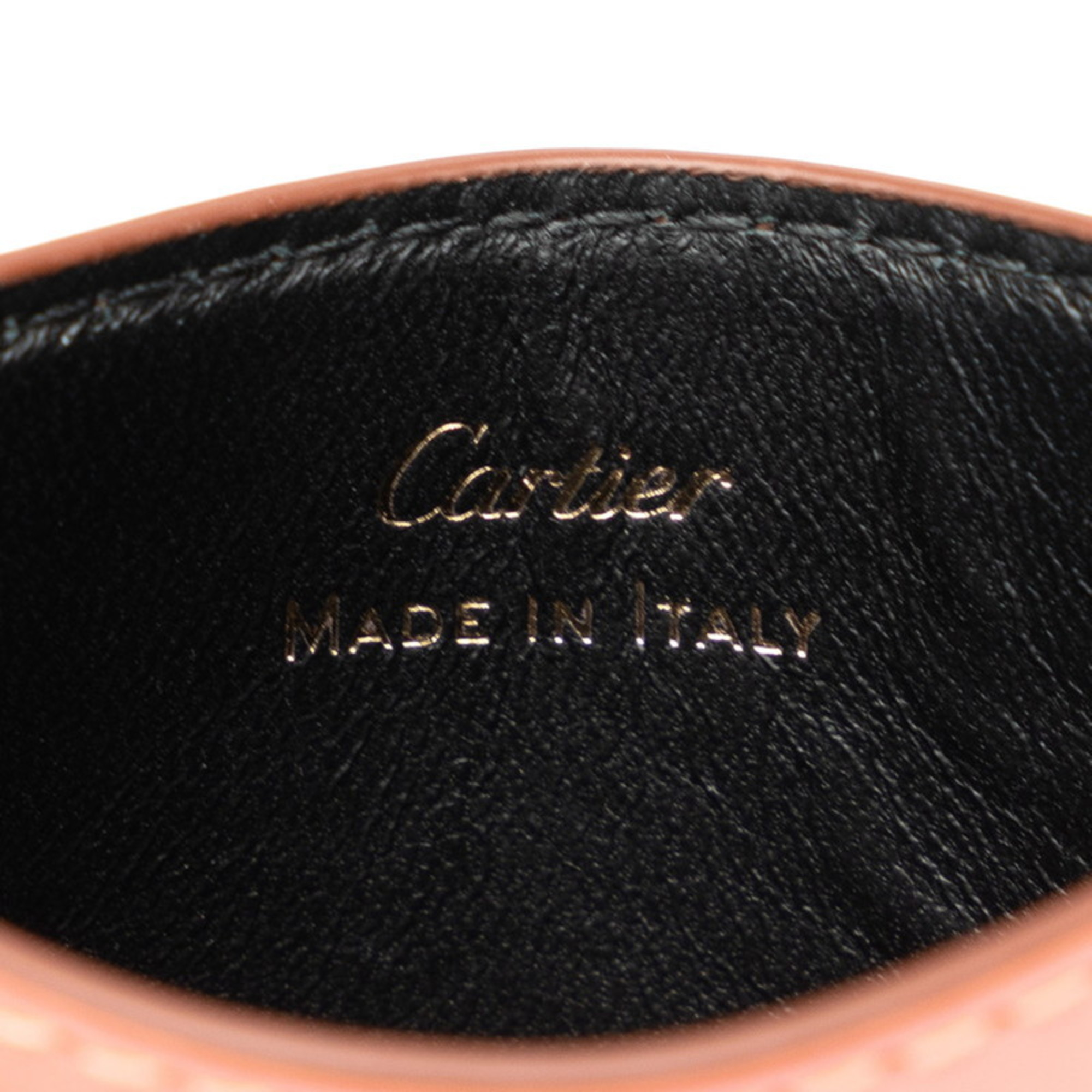 Cartier C Deux Card Case, Pass Business Holder, Pink Leather, Women's, CARTIER