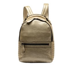 Bottega Veneta Intrecciato Backpack Gold Leather Women's BOTTEGAVENETA