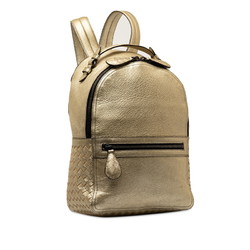 Bottega Veneta Intrecciato Backpack Gold Leather Women's BOTTEGAVENETA