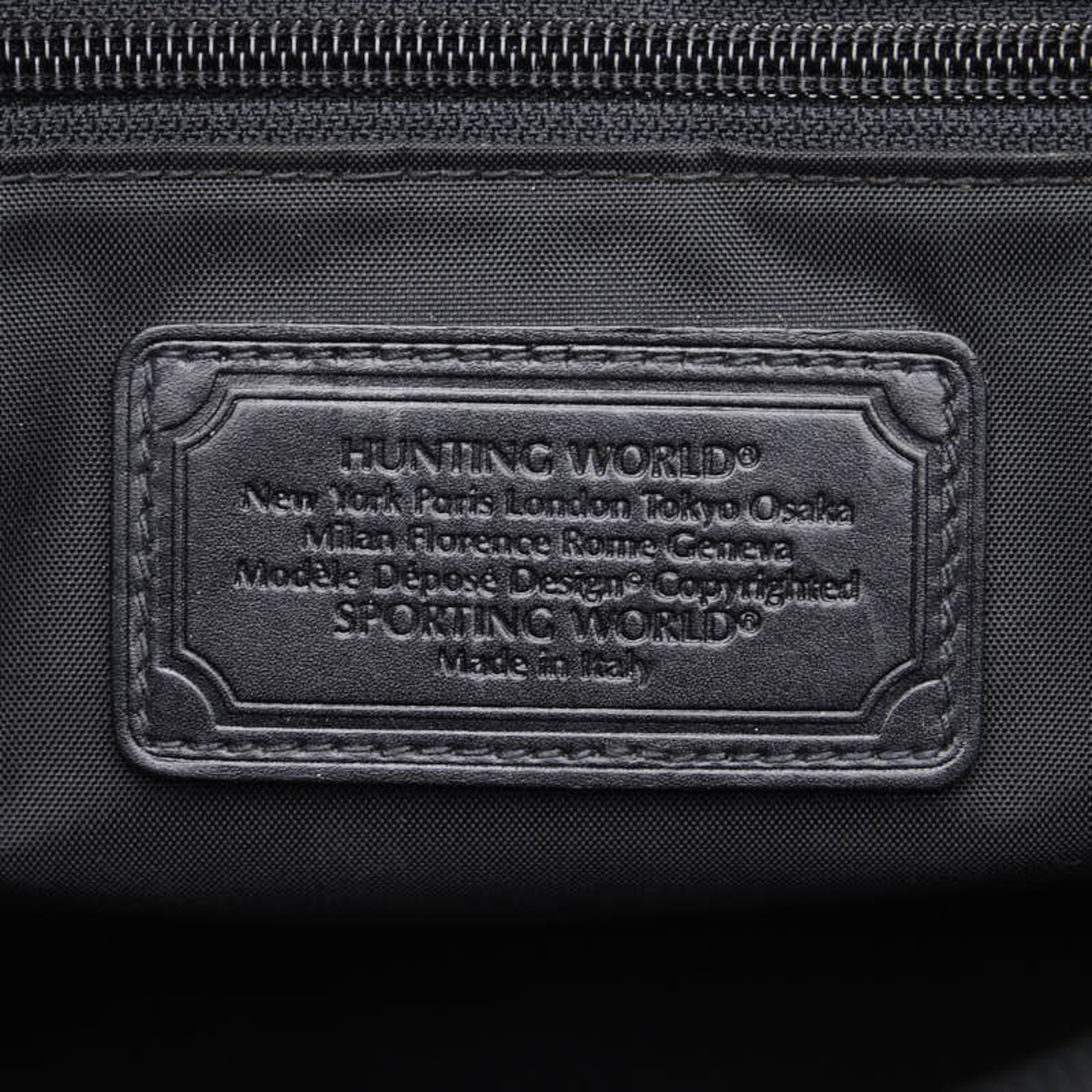 HUNTING WORLD Boston Bag Shoulder Black PVC Leather Men's