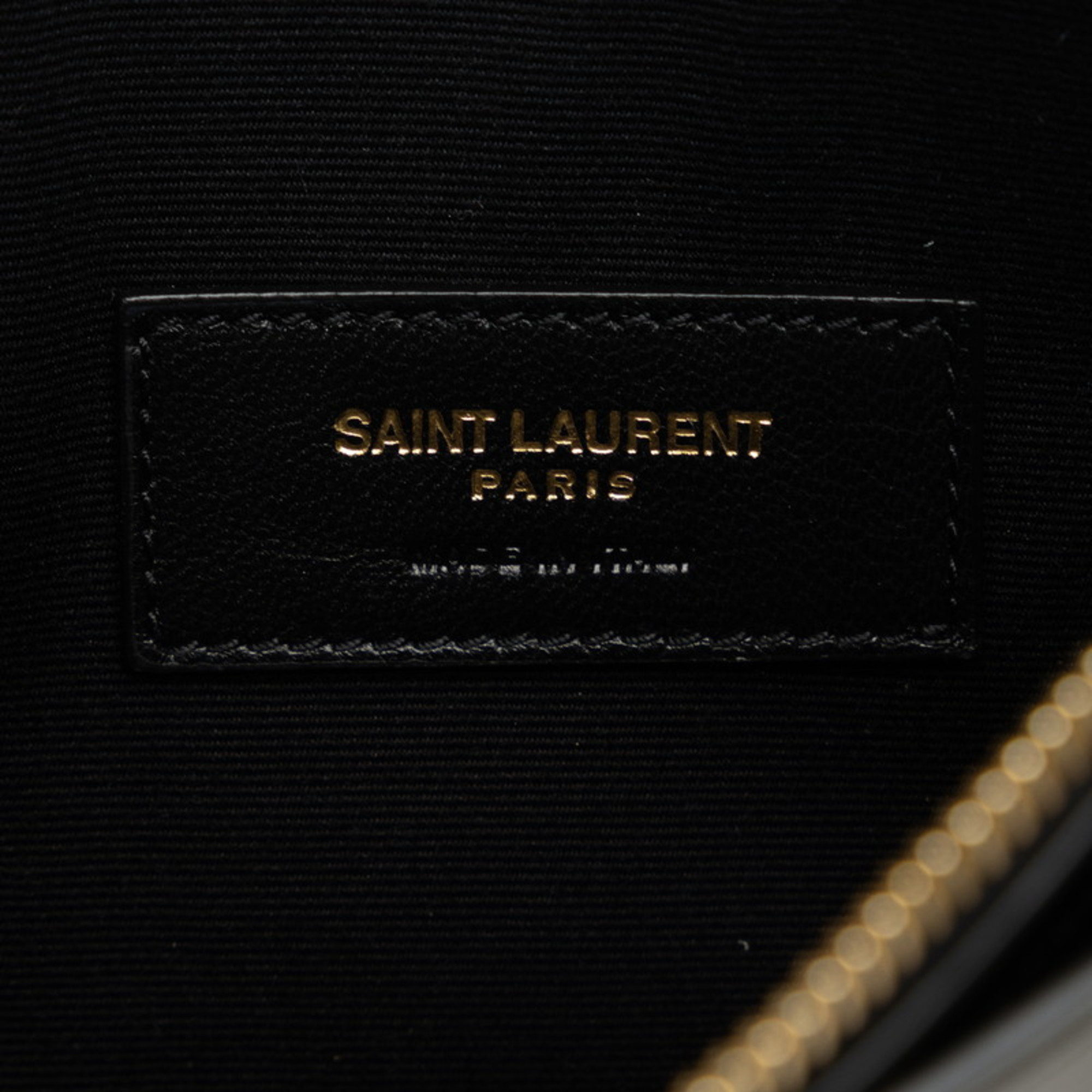 Saint Laurent Tiny Monogram Clutch Bag Bill Pouch Black Gold Leather Women's SAINT LAURENT