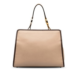 FENDI Runaway Small Shoulder Bag Handbag 8BH344 Pink Beige Leather Women's
