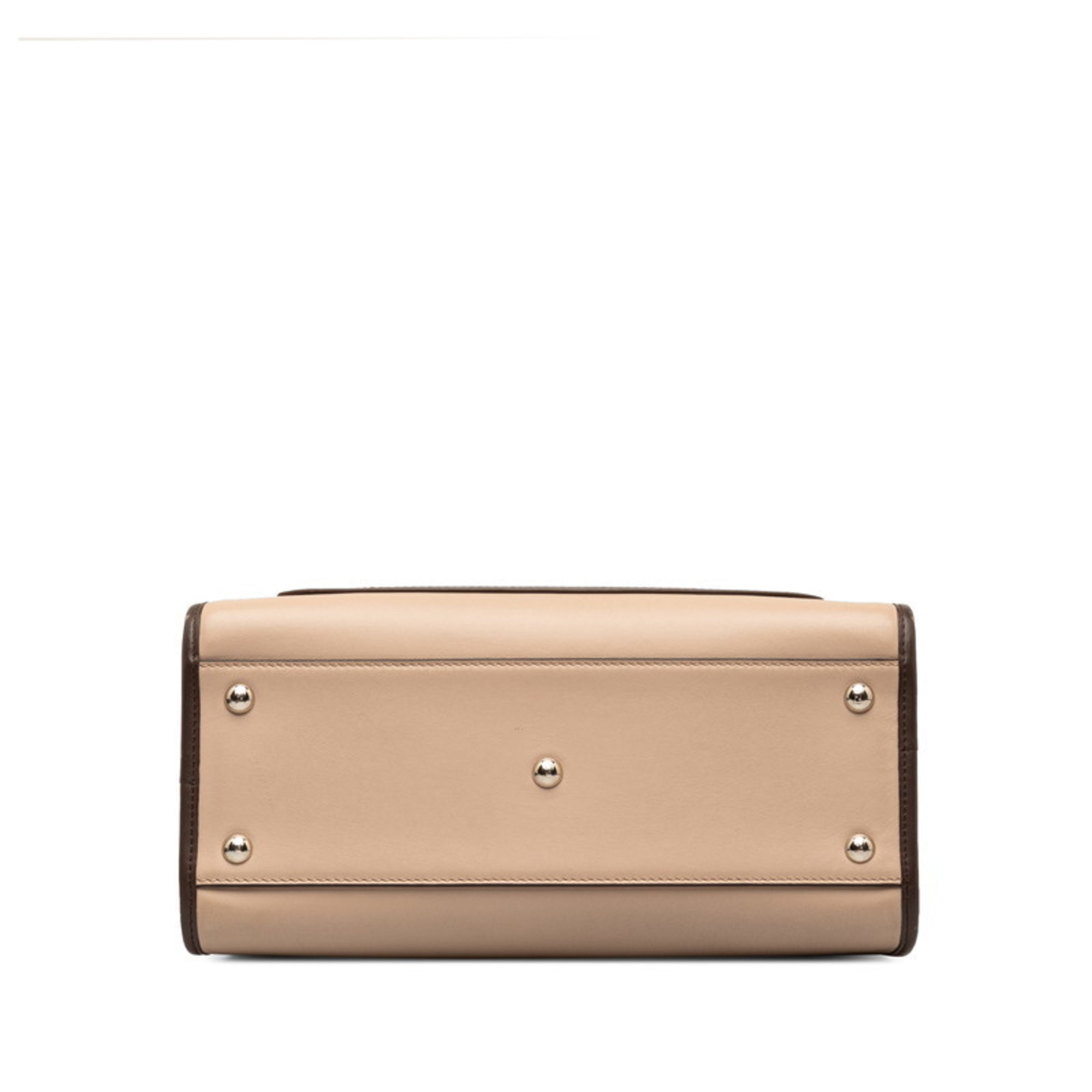 FENDI Runaway Small Shoulder Bag Handbag 8BH344 Pink Beige Leather Women's