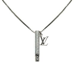 Louis Vuitton Sifre LV Rhinestone Whistle Necklace M68874 Silver Metal Women's LOUIS VUITTON