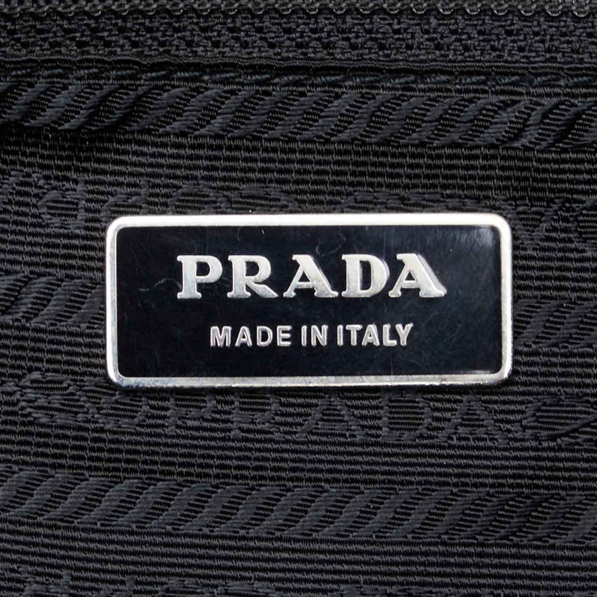 Prada Triangle Plate Shoulder Bag BT0168 Black Nylon Women's PRADA