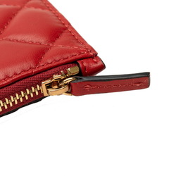 Versace Medusa Card Case Red Gold Leather Women's VERSACE