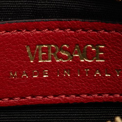 Versace Medusa Card Case Red Gold Leather Women's VERSACE