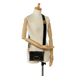 Christian Dior Dior 30 Montaigne Box Bag Shoulder Black Gold Calf Leather Women's