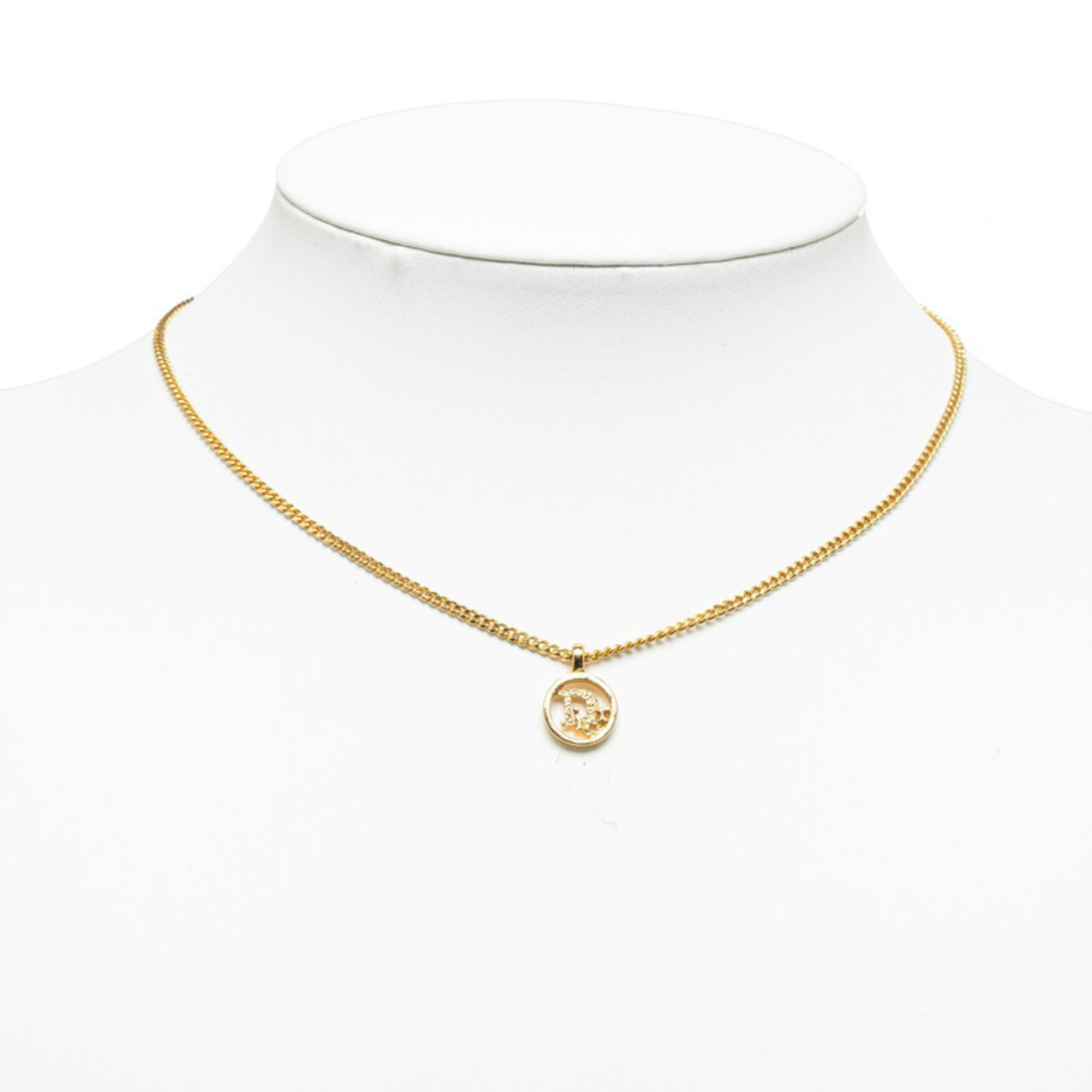 Christian Dior Dior Necklace Pendant Gold Plated Women's