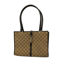 Gucci Tote Bag GG Canvas Jackie 002 1073 Brown Beige Champagne Women's