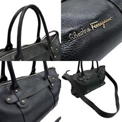 Salvatore Ferragamo shoulder bag, handbag, leather, black, unisex, z0692