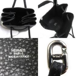 Hermes HERMES Pouch Multi-Case Vespa Leather Black Silver Unisex e58515i