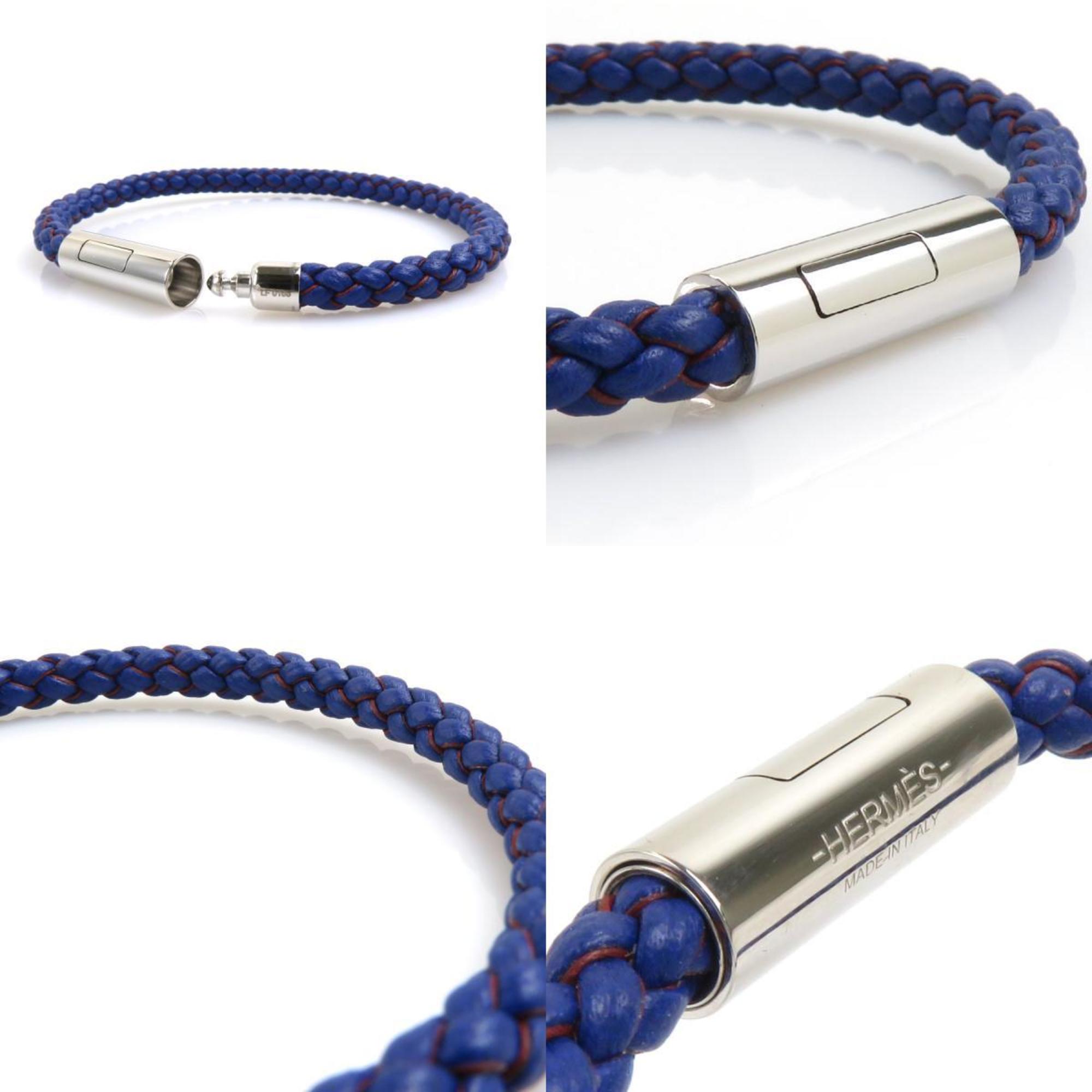Hermes HERMES bracelet leather blue unisex r10025a