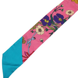 GUCCI Scarf Muffler Silk Pink/Multicolor Women's w0157a