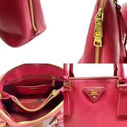 PRADA handbag leather deep pink ladies z0424
