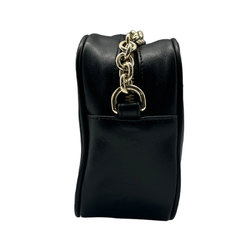 Salvatore Ferragamo Shoulder Bag Gancini Leather/Metal Black/Light Gold Women's z0492