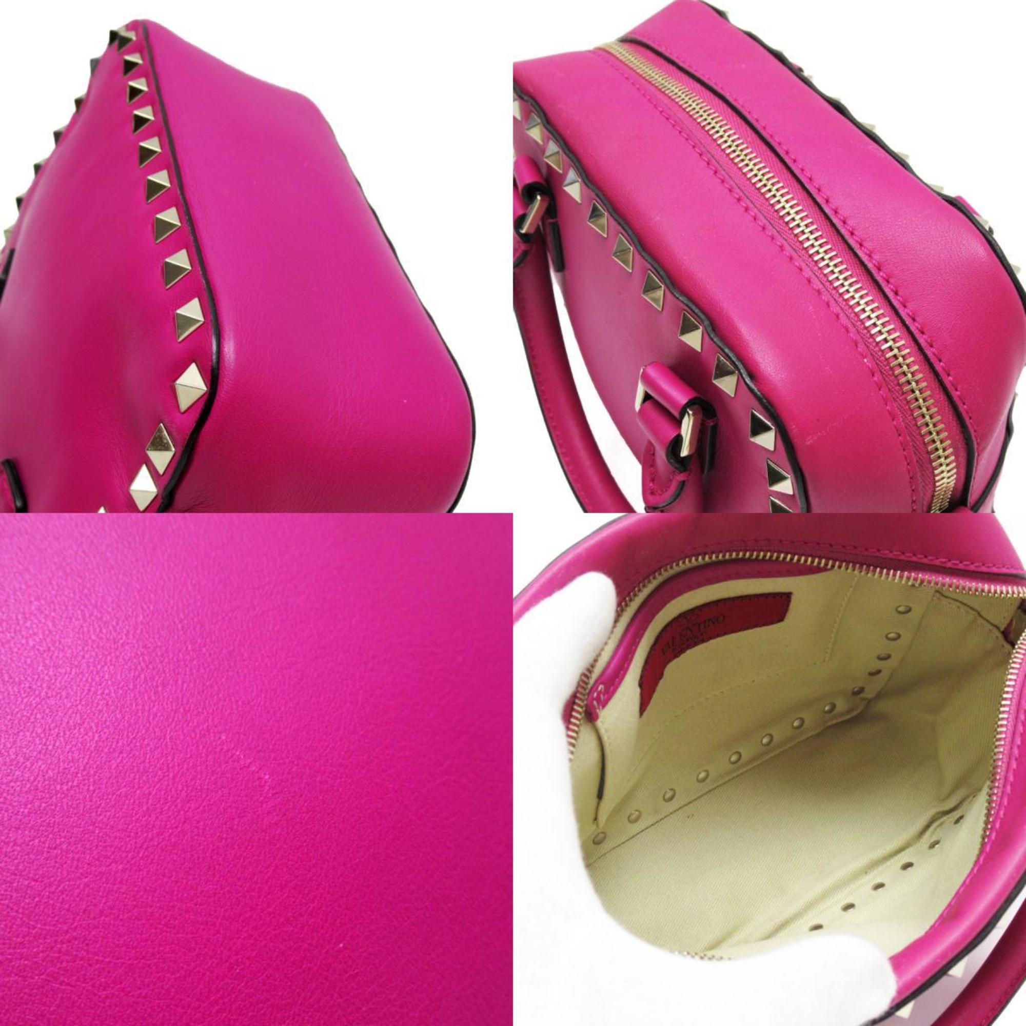 Valentino Garavani Handbag Shoulder Bag Rockstud Leather/Metal Purple Women's w0143g
