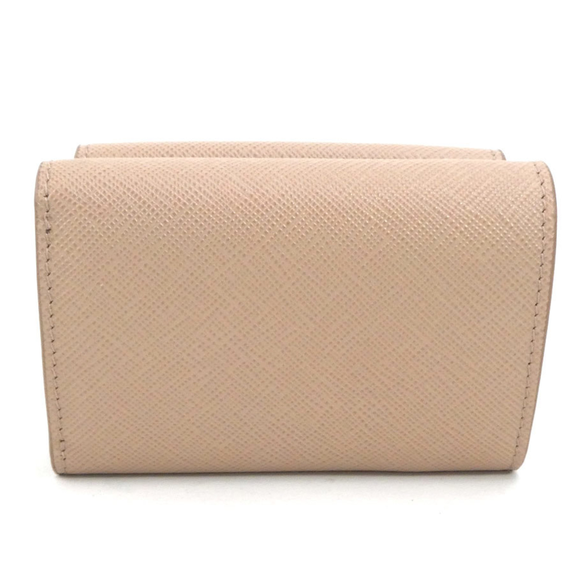 PRADA Tri-fold wallet, leather, beige, women's, 1MH021 h30245f
