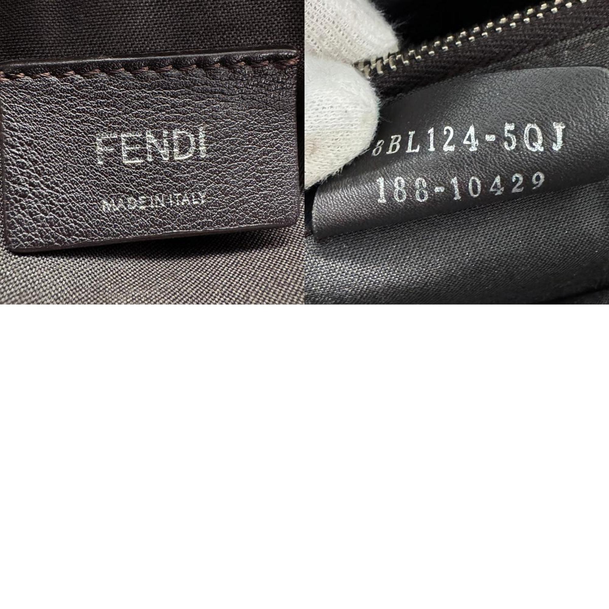 FENDI Shoulder Bag Handbag By The Way Medium Leather Gray x Black Women's 8BL124-5QJ z0513