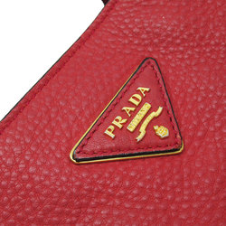 PRADA shoulder bag leather red gold women's w0142a