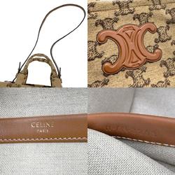 CELINE Handbag Shoulder Bag Triomphe Small Cabas Thais Felt/Leather Brown Unisex z0573