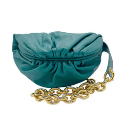 BOTTEGA VENETA Shoulder Bag The Chain Pouch Leather Green Gold Unisex z0535