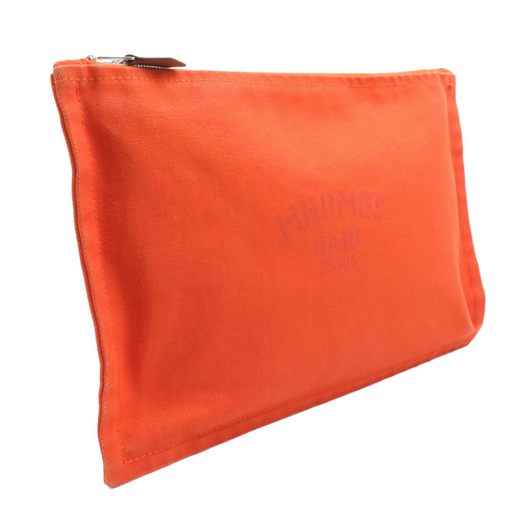 Hermes HERMES Pouch Yachting GM Canvas Orange Unisex r10022f