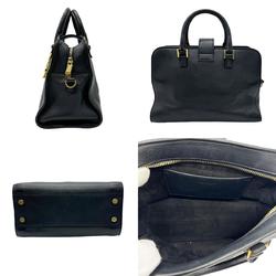 Saint Laurent SAINT LAURENT Handbag Shoulder Bag Baby Cabas Leather Black Gold Women's z0547