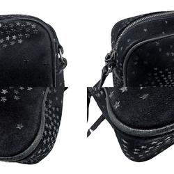 Saint Laurent Star Shoulder Bag, Suede/Leather, Black, Silver, Women's, z0478