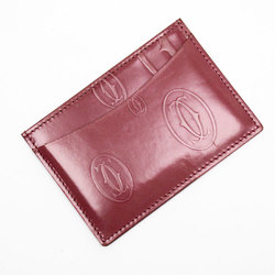 CARTIER Card Case Business Holder Happy Birthday/Coated Leather Light Pink Women's w0160g