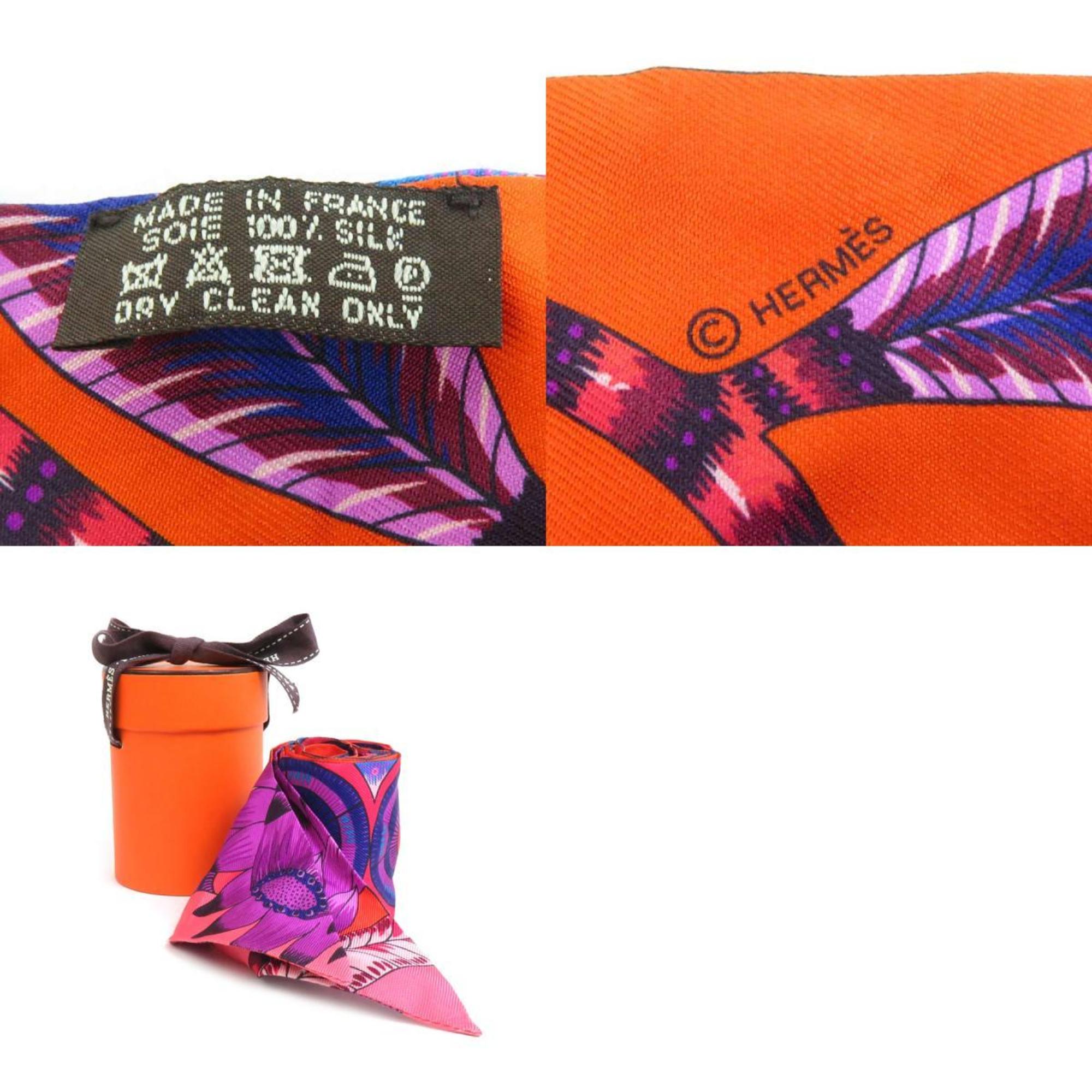 Hermes HERMES Scarf Muffler Twilly Silk Orange/Purple/Multicolor Women's e58511f
