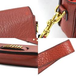Christian Dior Shoulder Bag Evolution Flap Leather Red Women's r10004a