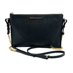 Burberry Shoulder Bag Leather/Metal Black/Gold Unisex z0472