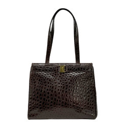Salvatore Ferragamo shoulder bag in embossed leather, brown, for women, z0687