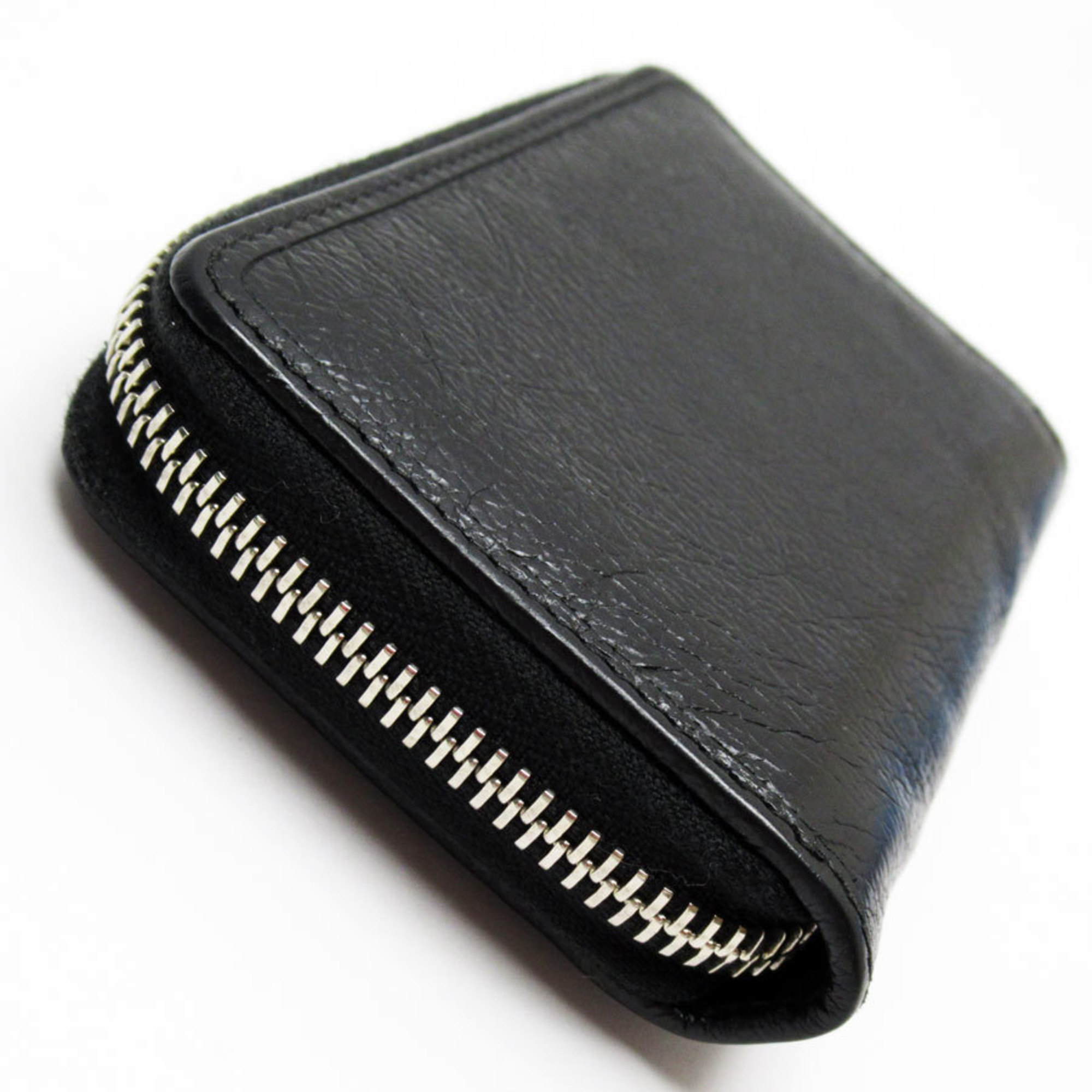 GUCCI Coin Case Wallet Card Business Holder Interlocking G Leather Black Unisex 581530 w0153a