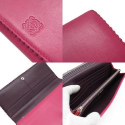 LOEWE Bi-fold long wallet Anagram Tassel Leather Pink/Orange Silver Women's w0152a