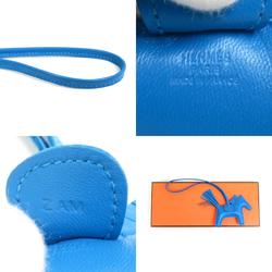Hermes HERMES Charm Rodeo PM Leather Blue Unisex e58550a