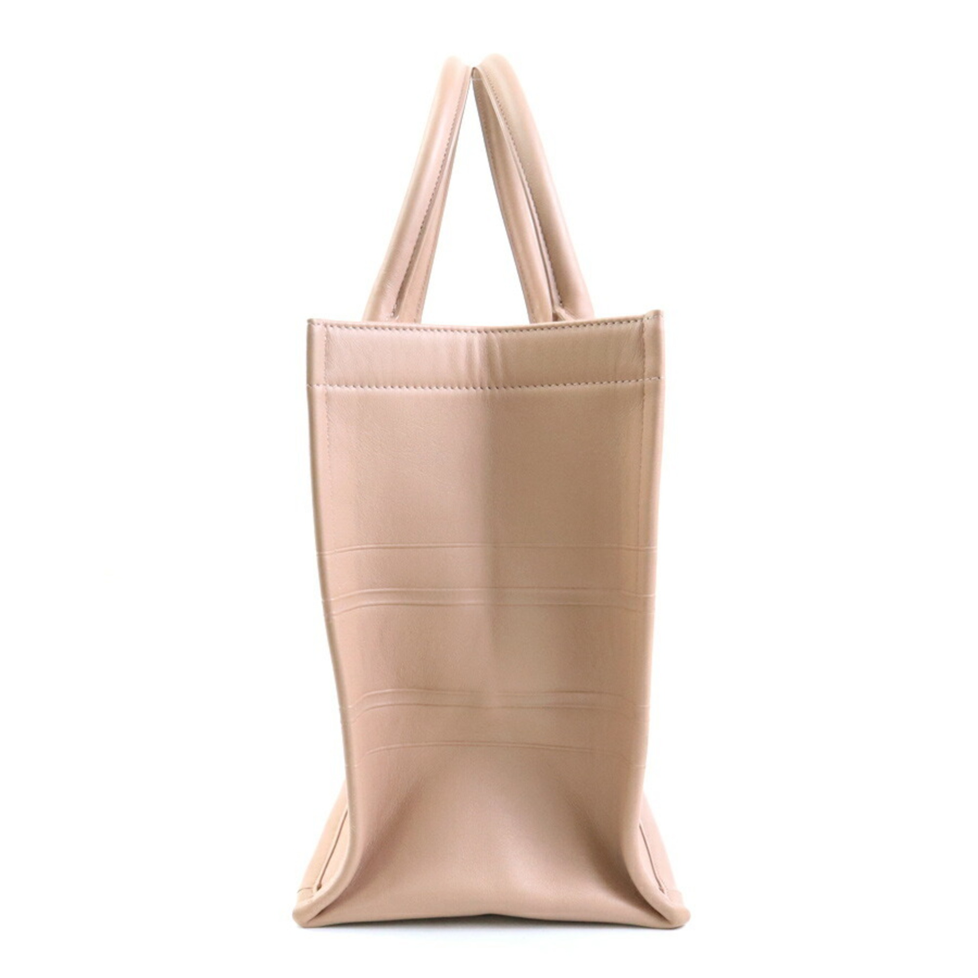 Christian Dior Handbag Tote Bag Book Leather Pink Beige - Women's e58507a